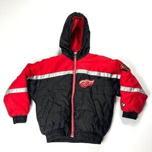 Vintage Detroit Red Wings Pro Player Jacket Size YOUTH Medium Reversible NHL